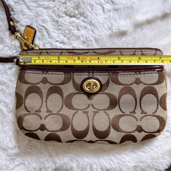Coach Brown Logo Wristlet Bag - Picture 3 of 8
